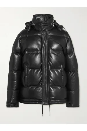 Saint Laurent Quilted Leather Hooded Down Jacket