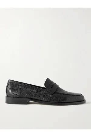 Manolo Blahnik Perry Full-Grain Leather Penny Loafers