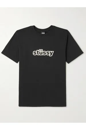 STUSSY Logo-Print Garment-Dyed Cotton-Jersey T-Shirt