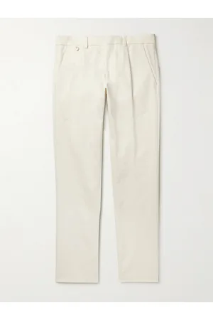Agnona Slim-Fit Straight-Leg Stretch-Cotton and Cashmere-Blend Twill Trousers