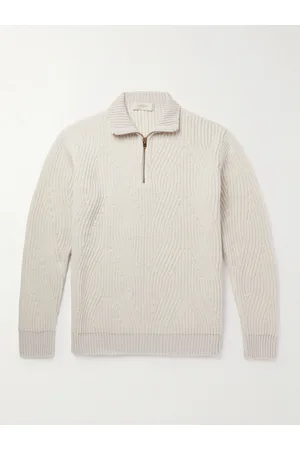 Agnona Ribbed Cashmere Half-Zip Sweater