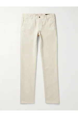 Incotex Slim-Fit Garment-Dyed Cotton-Blend Twill Trousers