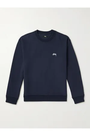 STUSSY Men Sweatshirts - Logo-Embroidered Cotton-Jersey Sweatshirt