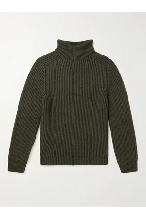 Edwin Slim-Fit Garment-Washed Ribbed-Knit Rollneck Sweater