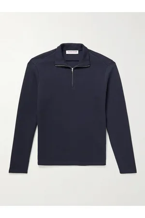 Orlebar Brown Muir Cotton-Blend Piqué Half-Zip Sweatshirt