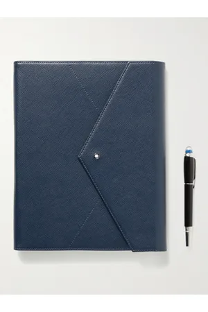 Montblanc Men Augmented Paper Cross-Grain Leather Notebook and Pen Set