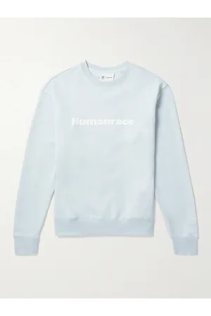 adidas Pharrell Williams Basics Logo-Flocked Cotton-Jersey Sweatshirt