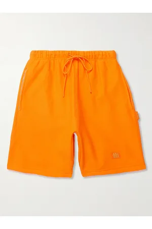 ABC Wide-Leg Logo-Detailed Cotton-Blend Jersey Drawstring Shorts