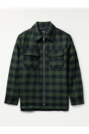 A.P.C. Ian Checked Wool-Blend Flannel Overshirt