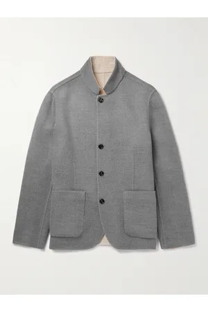 Brunello Cucinelli Nehru Collar Reversible Wool Overshirt