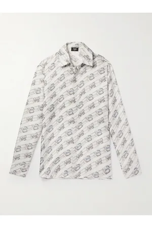 Fendi Logo-Print Silk-Twill Shirt