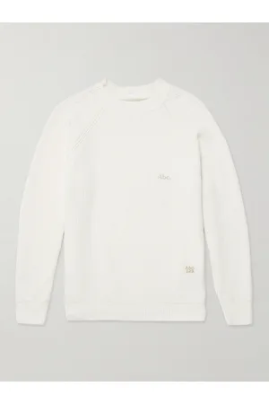 ABC Logo-Embroidered Ribbed Cotton Sweater