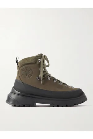 Canada Goose Journey Rubber and Nubuck-Trimmed Suede Hiking Boots