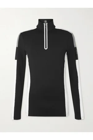 Bogner Men Sportswear - Mica Logo-Print Tech-Jersey Half-Zip Ski Base Layer