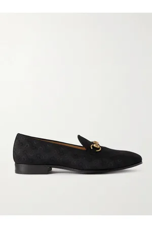 Gucci New Gallipoli Horsebit-Detailed Canvas-Jacquard Loafers