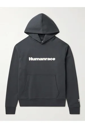 adidas Pharrell Williams Basics Logo-Flocked Cotton-Jersey Hoodie
