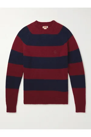Baracuta Men Jumpers - Shetland Striped Wool-Blend Sweater