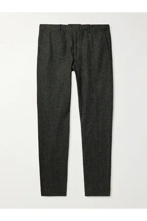 Incotex Men Pants - Tapered Herringbone Twill Trousers