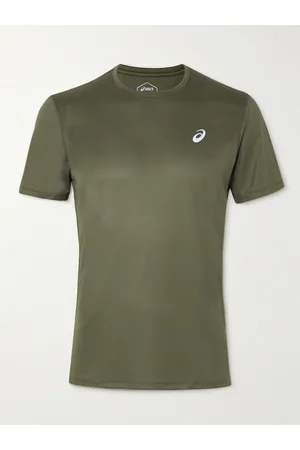 Asics Men Sports T-shirts - Katakana Logo-Print Recycled Mesh T-Shirt