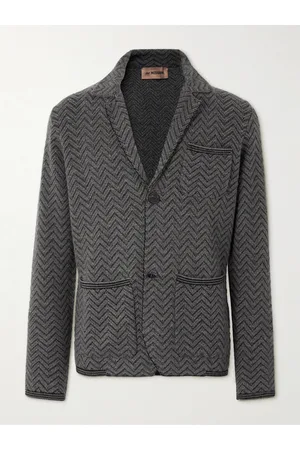 Missoni Men Blazers - Cashmere and Cotton-Blend Jacquard Jacket