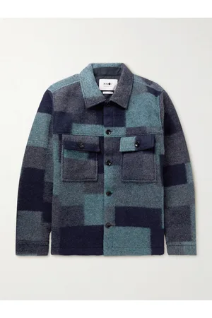 NN.07 Wilas Checked Brushed Wool-Blend Overshirt