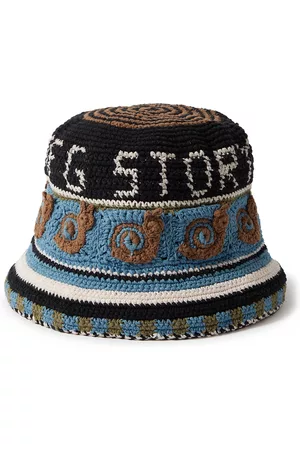 Stay Positive crochet bucket hat in multicoloured - Alanui