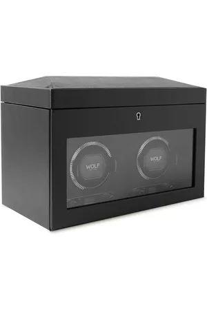 Wolf Pebble-Grain Vegan Leather Double Watch-Winder - Men