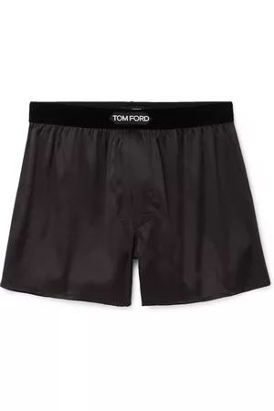 Tom Ford Velvet-Trimmed Stretch-Silk Satin Boxer Shorts - Men - - L