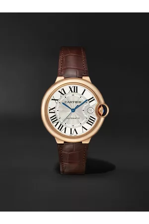 Cartier Ballon Bleu de Automatic 42mm 18-karat Pink Gold and Alligator Watch, Ref. No. WGBB0036 - Men - Blue