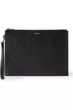 Saint Laurent Pebble-Grain Leather Pouch - Men