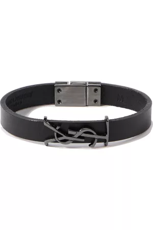 Saint Laurent Opyum Leather and Silver-Tone Bracelet - Men - - S