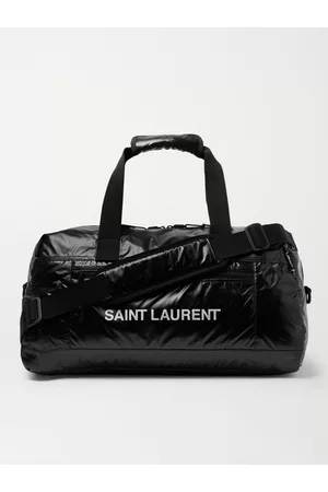 Saint Laurent Logo-Print Glossed-Nylon Duffle Bag - Men