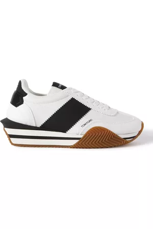 Tom Ford James Rubber-Trimmed Leather and Suede Sneakers - Men - - UK 10