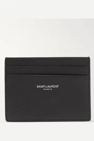 Saint Laurent Logo-Print Pebble-Grain Leather Cardholder - Men