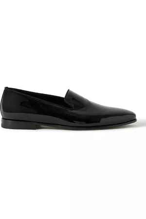 Manolo Blahnik Mario Grosgrain-Trimmed Patent-Leather Loafers - Men - - UK 7