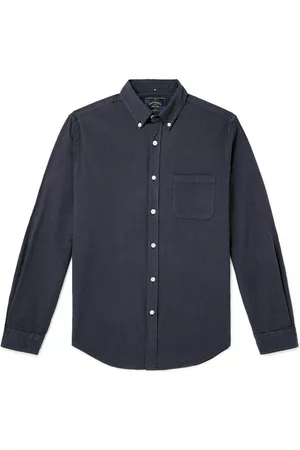 Portuguese Flannel Atlantico Slim-Fit Button-Down Collar Cotton-Seersucker Shirt - Men - - S
