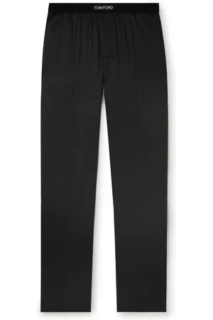 Tom Ford Velvet-Trimmed Stretch-Silk Satin Pyjama Trousers - Men - - S