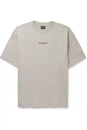 Balenciaga Distressed Logo-Embroidered Cotton-Jersey T-Shirt - Men - - XS