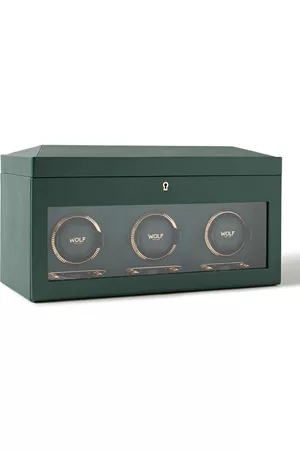 Wolf Pebble-Grain Vegan Leather Triple Watch Winder - Men