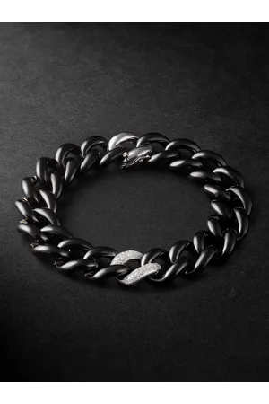 Shay Link 18-Karat White Gold, Ceramic and Diamond Bracelet - Men