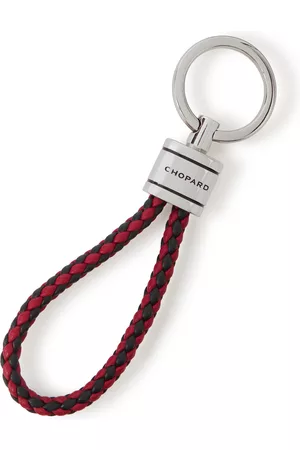 Chopard Braided Leather and Silver-Tone Keyring - Men