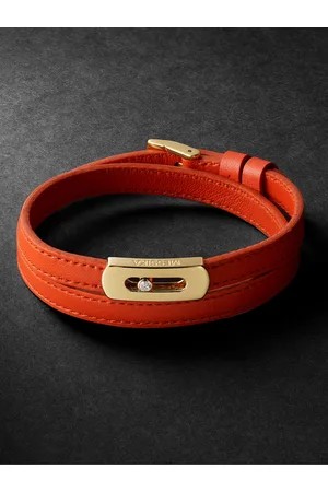 MESSIKA My Move Gold, Diamond and Leather Bracelet - Men - - L