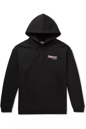 Balenciaga Logo-Print Cotton-Jersey Hoodie - Men - - XS