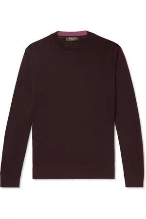 Silk-blend sweatshirt - Burgundy marl - Men