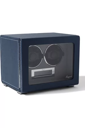 Rapport London Quantum Duo Leather-Wrapped Cedar and Glass Watch Winder - Men