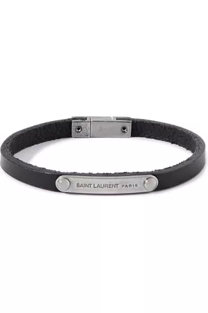Saint Laurent Leather and Palladium Bracelet - Men - - S