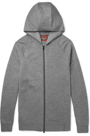 Loro Piana Mélange Virgin Wool-Blend Zip-Up Hoodie - Men - - S