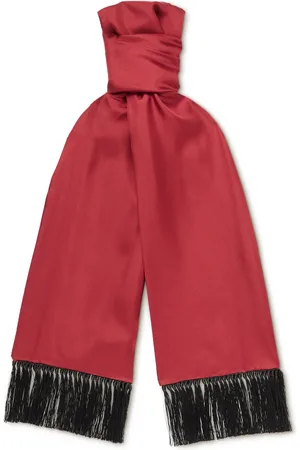Sulka Fringed Silk-Twill Scarf - Men
