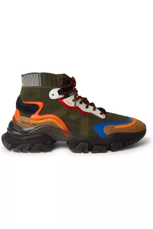 Moncler Leave No Trace Suede and Leather-Trimmed Mesh High-Top Sneakers - Men - - EU 40
