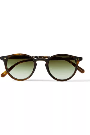 Round-Frame Gold-Tone and Tortoiseshell Acetate Sunglasses